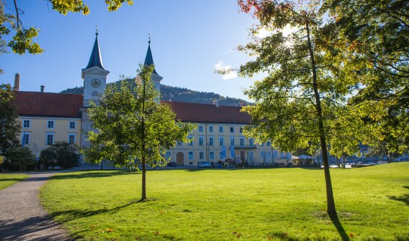 Schmetterlingsgarten vor der Katholische Pfarrkirche St. Quirinus, &copy; Christoph Schempershofer