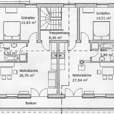 Grundriss Fewo West u. Ost, © Eigenes Bild Pfatischer