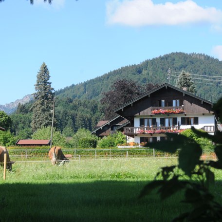 Blick von der Seepromenade auf unser Haus, © Gästehaus Gartenheim am Tegernsee