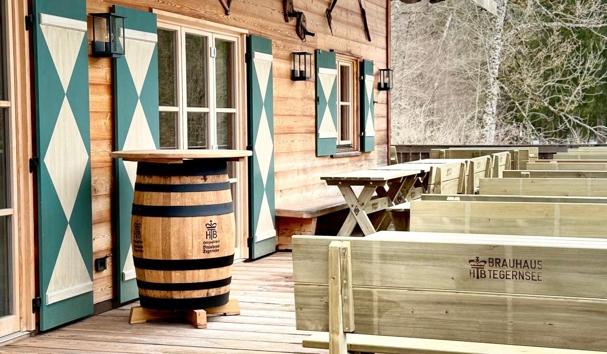 Terrasse Holzfass