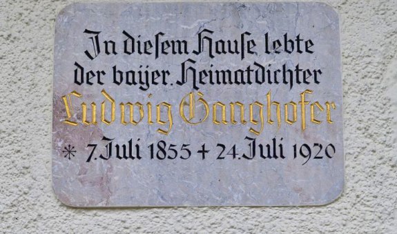 Gedenktafel Ganghofer-Haus, &copy; &copy;Petra Kurbjuhn