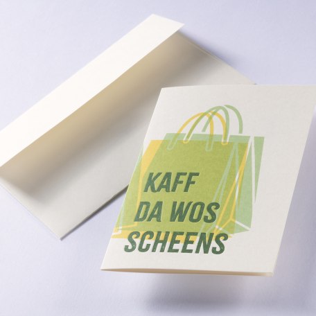 gmund-papier-gru&szlig;karte-bavaria-kaff-da-wos-scheens-main-041947, &copy; Gmund Papier