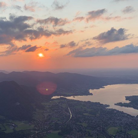 Der Tegernsee.Sonnenuntergang vom Wallberg aus,, © Fotos Christine Stadler