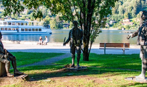 Bronzeskulpturen Kurgarten Rottach-Egern - Ganghofer, Thoma, Slezak