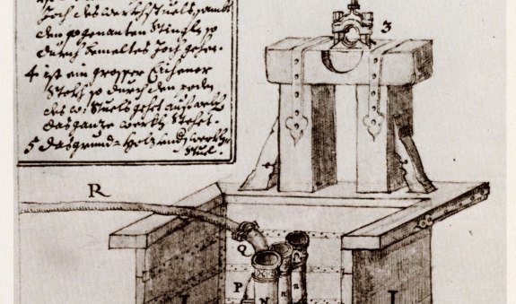 Reiffenstuels Solehebemaschine, © Stadtarchiv München Reiffenstuels Solehebemaschine, © Stadtarchiv München