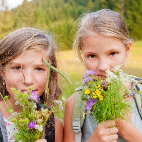 Kinderferienprogramm - Mädchen auf Blumenwiese, © Thomas Linkel