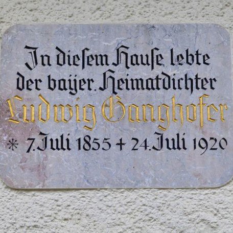 Gedenktafel Ganghofer-Haus, &copy; &copy;Petra Kurbjuhn
