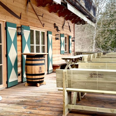 Terrasse Holzfass, &copy; Sebastian Hiederer