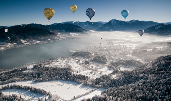 Heißluftballone in der Luft, Montgolfiade, © Stefan Schiefer Heißluftballone in der Luft, Montgolfiade, © Stefan Schiefer
