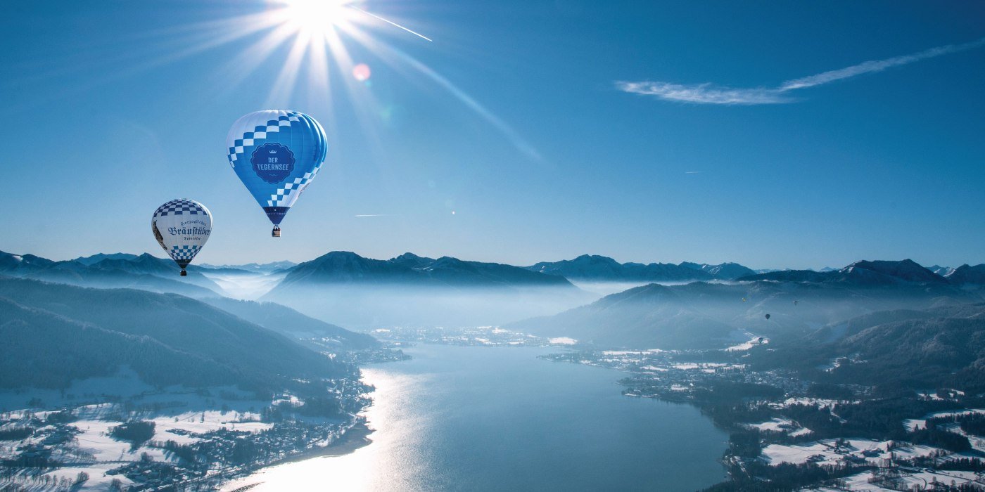 Hei&szlig;luftballone zur Montgolfiade &uuml;berm Tegernsee